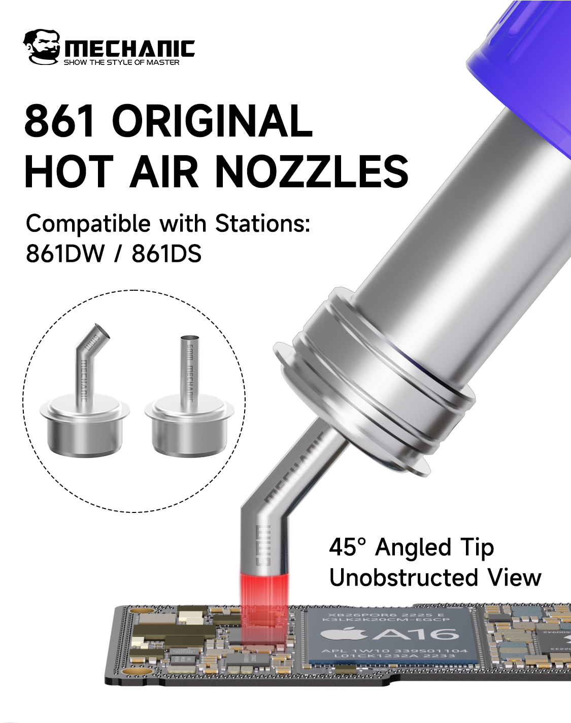 Mechanic 861 Hot Air Nozzles K - огляд і ціна Hot Air Rework Station 861Dw
