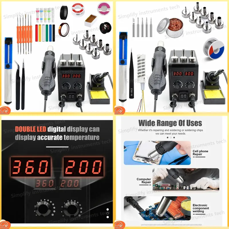 8586D Soldering Station 2 in 1 - огляд і ціна 2 In 1 Soldering Rework Station 750W