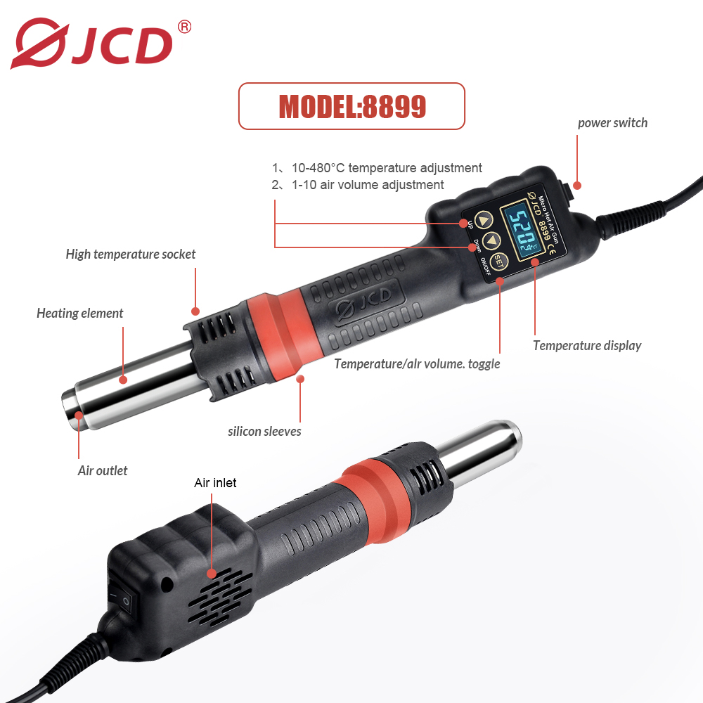 JCD 8899 2 in 1 Soldering Stat - огляд і ціна 2 In 1 Soldering Rework Station 750W
