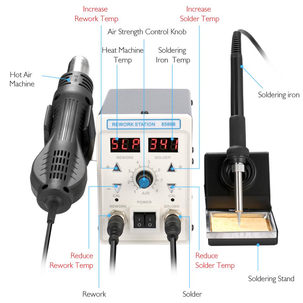 APD-8586B 750W Digital ESD 2 i - огляд і ціна 2 In 1 Soldering Rework Station 750W
