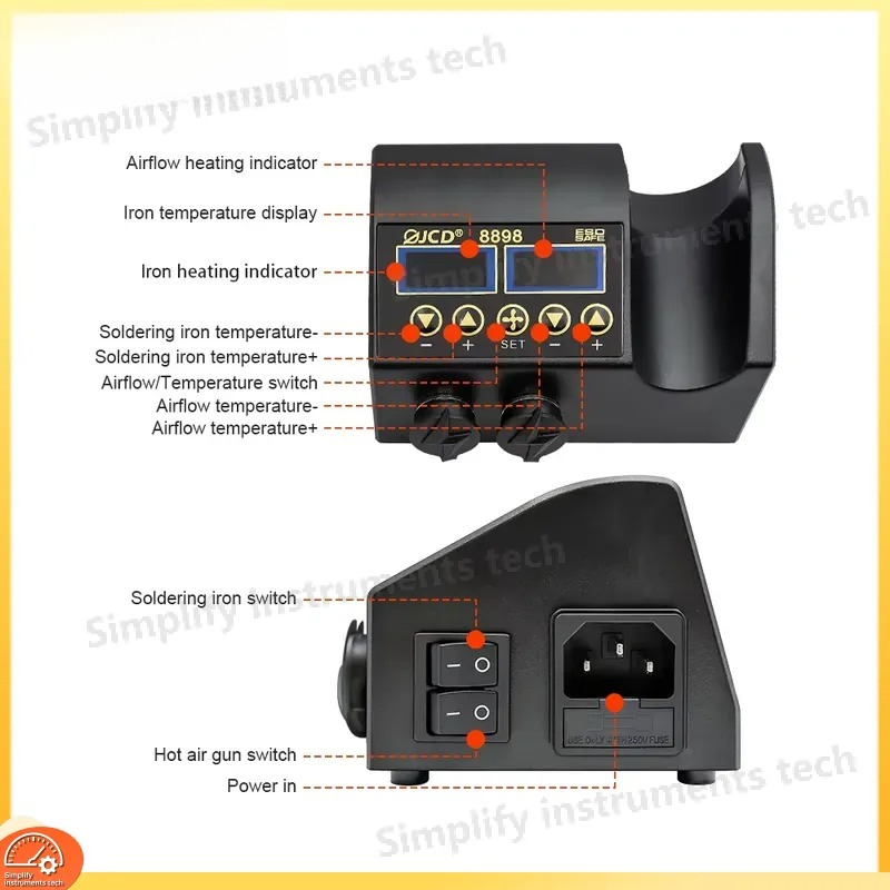 8898 Soldering Station 750W 2  - огляд і ціна 2 In 1 Soldering Rework Station 750W