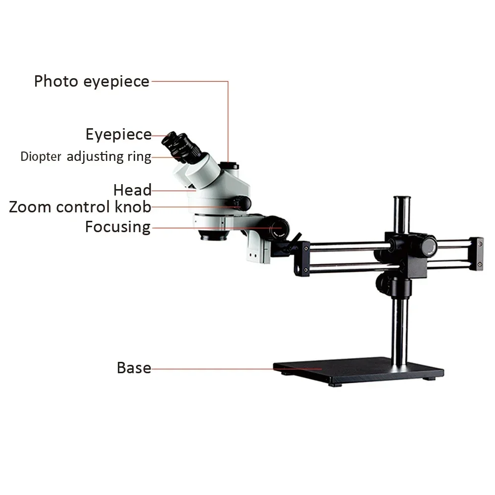 2026/Steady Base Double Boom S - огляд і ціна Trinocular Stereo Microscope 7X-45X