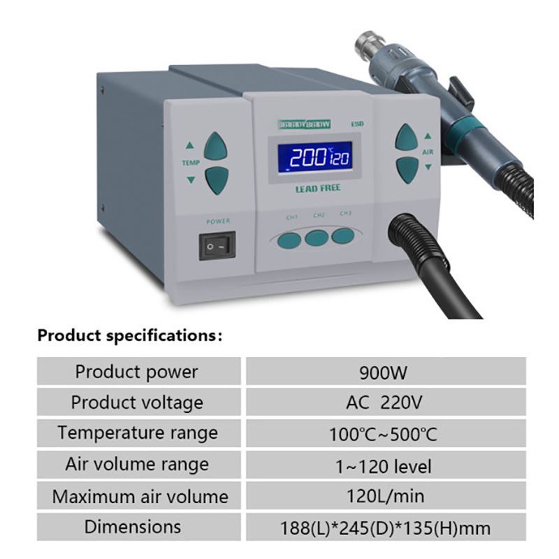 1000W220/110V 861DW HeatGun Le - огляд і ціна Hot Air Rework Station 861Dw
