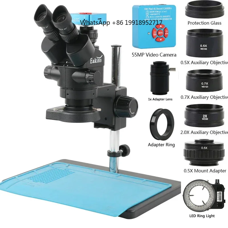 Eakins Zoom 3.5-90X Trinocular - огляд і ціна Simul-Focal Industrial Microscope 4K Hdmi
