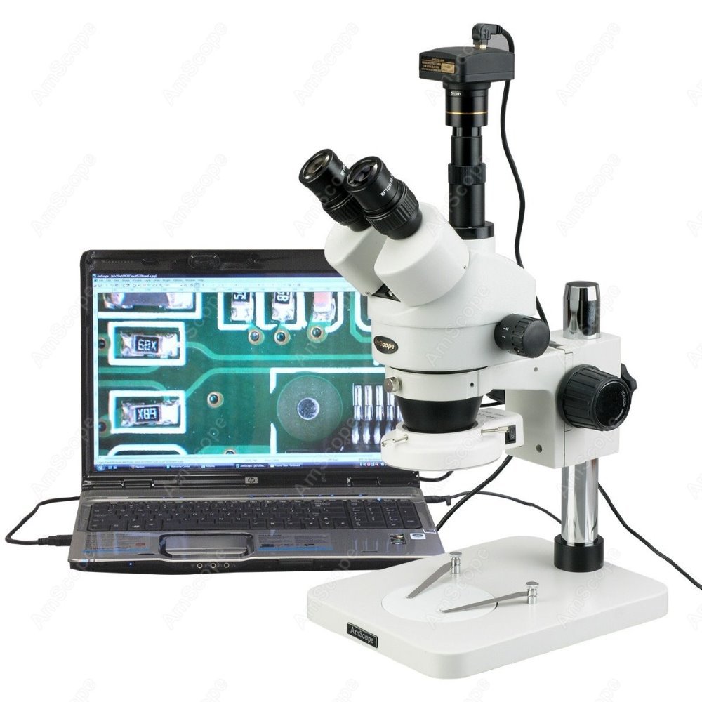 AmScope Trinocular Zoom Stereo - огляд і ціна Trinocular Stereo Microscope 7X-45X
