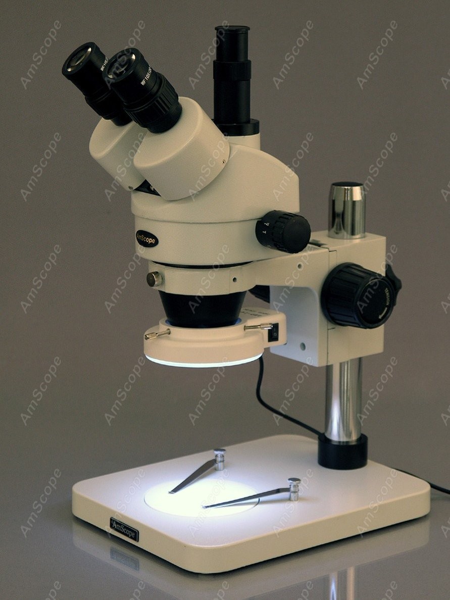 AmScope Trinocular Zoom Stereo - огляд і ціна Trinocular Stereo Microscope 7X-45X