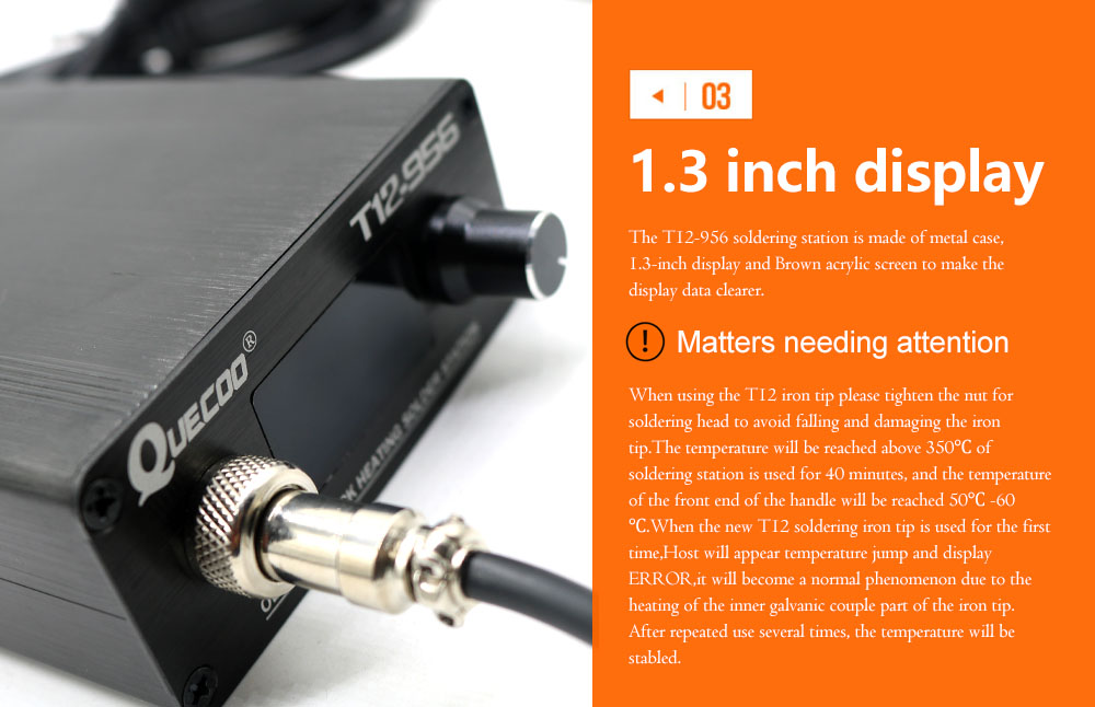 QUECOO T12-956 Soldering Digit - огляд і ціна T12 Soldering Station Oled